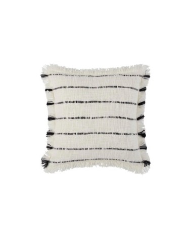 Housse de coussin 40x40 cm ivoire et noir
