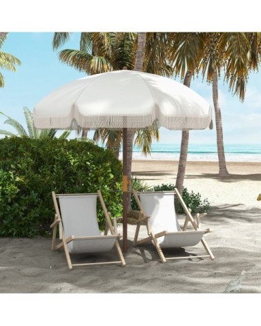 Parasol de plage protection uv 40+ polyester gris clair
