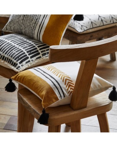 Housse de coussin 40x40 cm Noir et ivoire