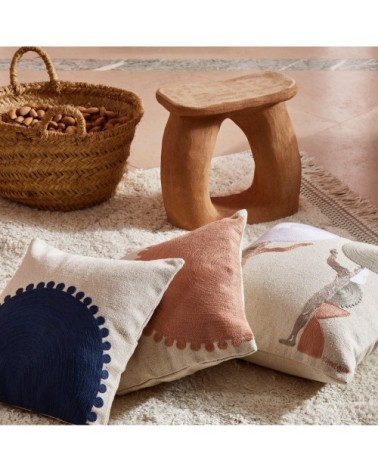 Housse de coussin 50x50 cm Naturel et ivoire