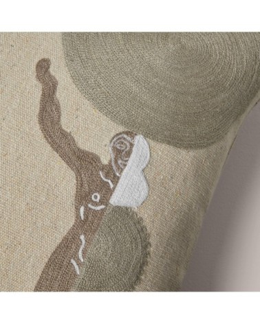 Housse de coussin 50x50 cm Naturel et ivoire