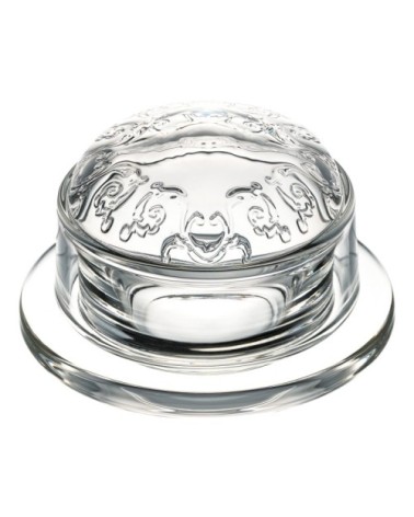 Beurrier/confiturier en verre transparent-l'unité