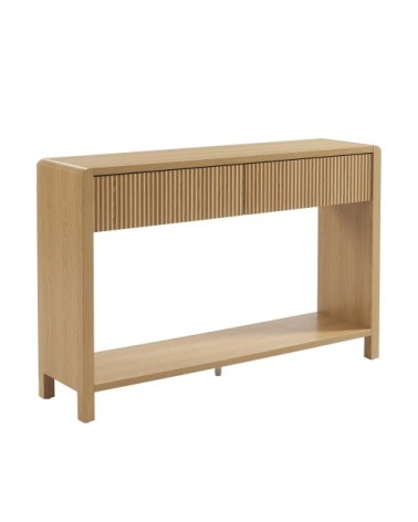 Console effet chêne 2 tiroirs 120cm