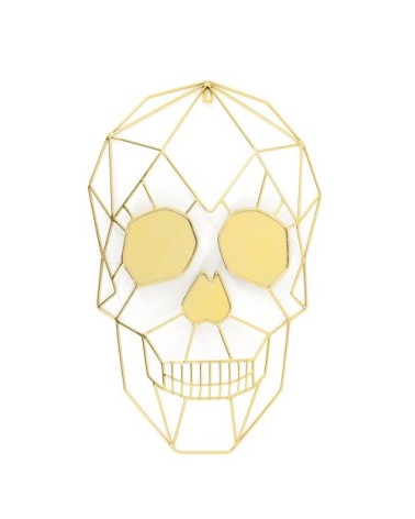 Déco murale Skull en métal doré