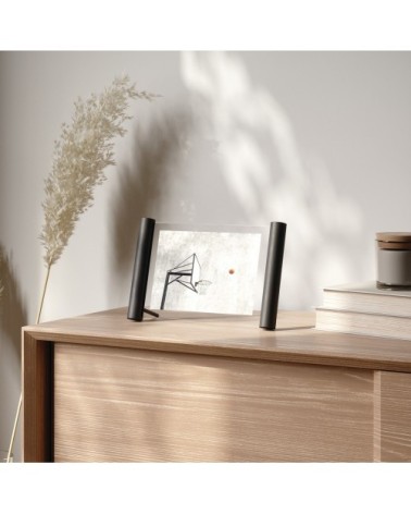 Cadre photo scroll l bois noir