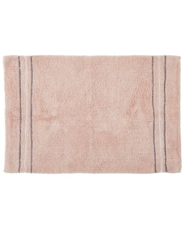 Tapis de bain en coton uni rose poudré 50x80cm