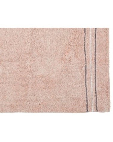 Tapis de bain en coton uni rose poudré 50x80cm