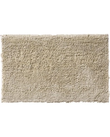 Tapis de bain en polyester uni ivoire argenté 50x80cm