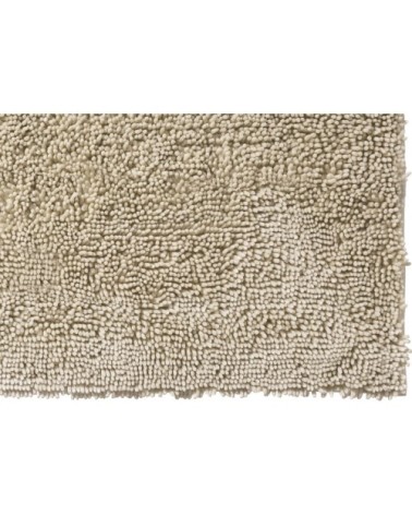 Tapis de bain en polyester uni ivoire argenté 50x80cm