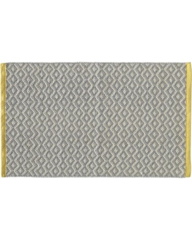 Tapis de bain en polyester fantaisie gris et jaune 50x120cm