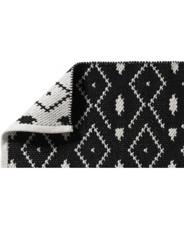 Tapis de bain en coton fantaisie noir et blanc 50x80cm