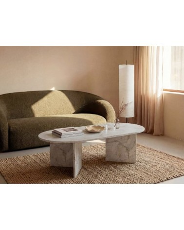Table basse effet bois blanc