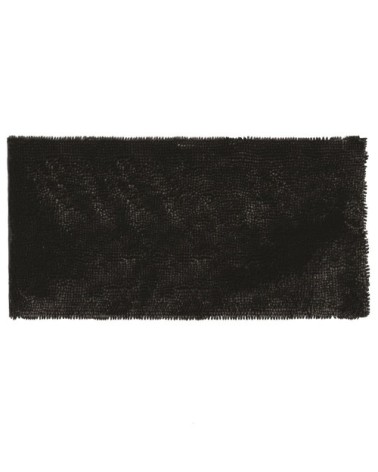 Tapis de bain en polyester uni noir argenté 60x120cm