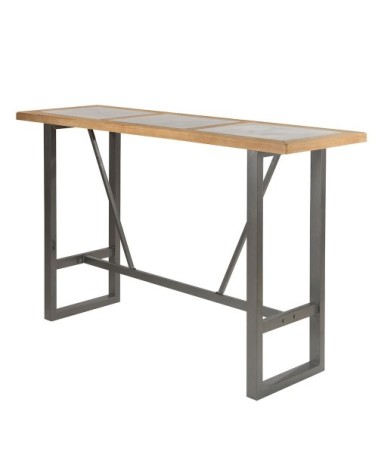 Table de bar style industriel en pin et béton