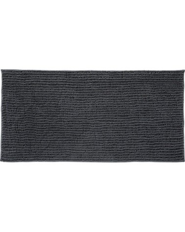 Tapis de bain en polyester uni anthracite 60x120cm