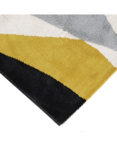 Tapis lumineux effet laineux motifs ondulations multicolore 120x170