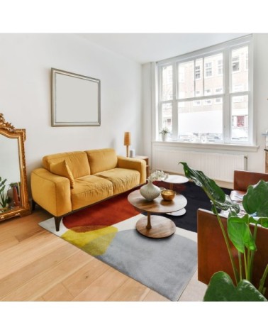 Tapis lumineux motifs formes abstraites multicolore 133x180