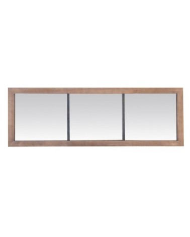 Miroir rectangulaire industriel métal et bois 50x150cm