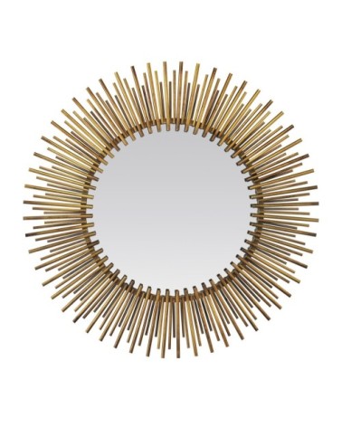 Miroir soleil métal doré 80cm