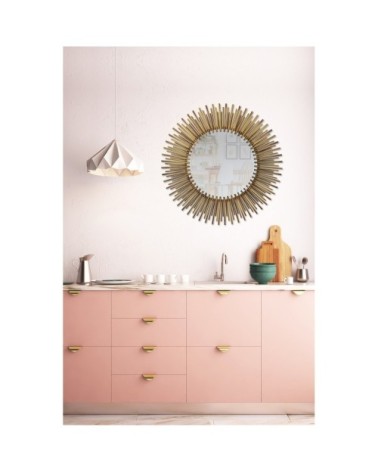 Miroir soleil métal doré 80cm