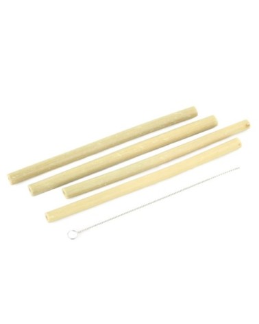 Pailles en bambou -Lot de 4 -