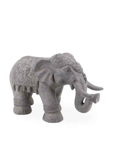 Statue éléphant en résine gris