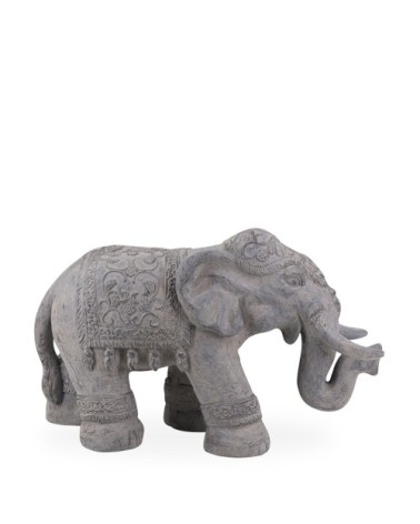 Statue éléphant en résine gris