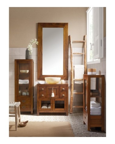 Meuble de salle de bain en bois marron L75