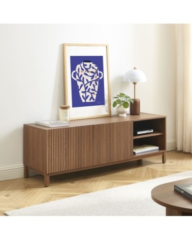 Meuble tv effet noyer 140 cm