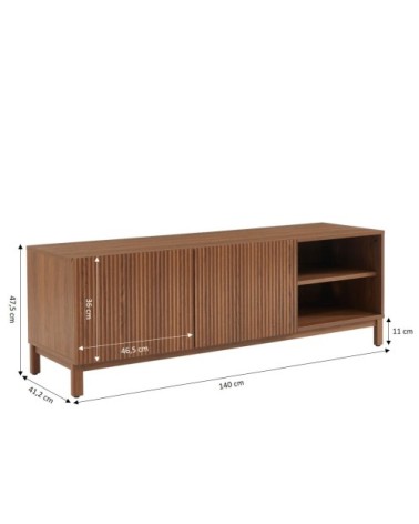 Meuble tv effet noyer 140 cm