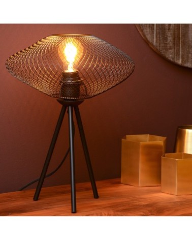 Lampe de table en métal noir