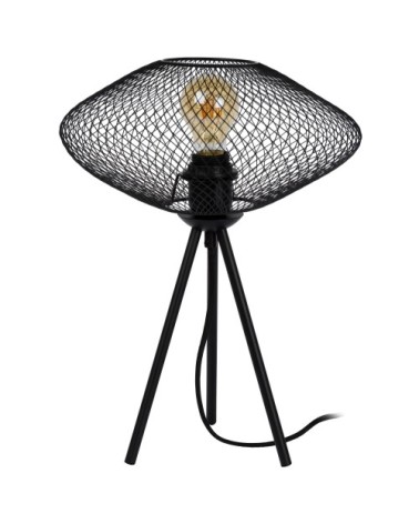 Lampe de table en métal noir