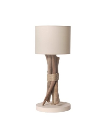 Lampe à poser en bois blanc cassé