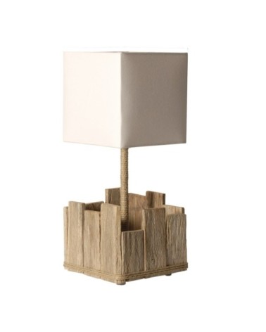 Lampe à poser en bois blanc