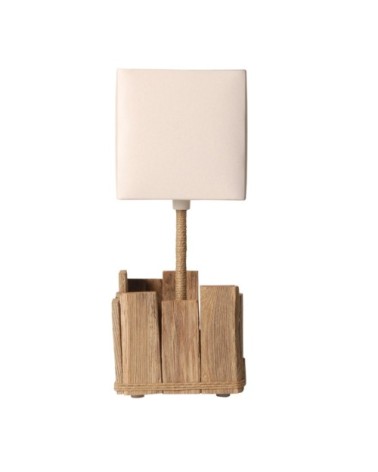 Lampe à poser en bois blanc