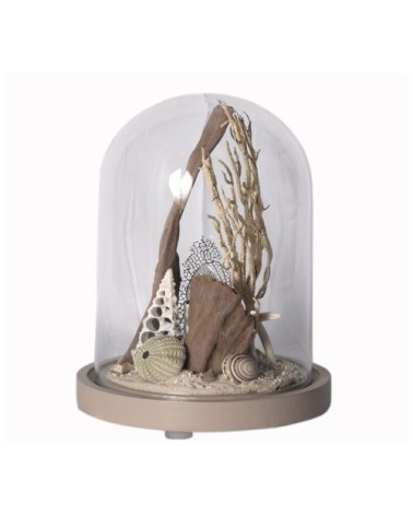 Lampe à poser en verre taupe