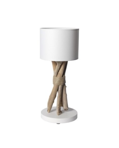 Lampe à poser en bois blanc