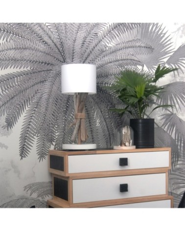 Lampe à poser en bois blanc