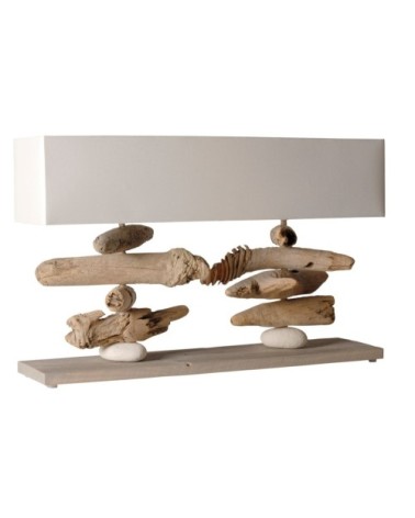 lampe à poser en bois blanc