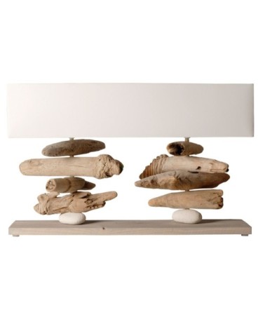 lampe à poser en bois blanc