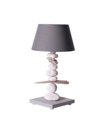 Lampe de chevet en bois gris