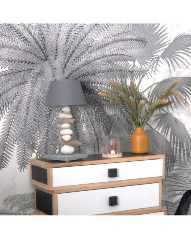 Lampe de chevet en bois gris