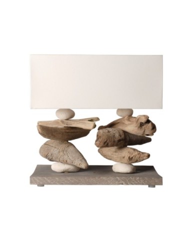 Lampe à poser en bois blanc