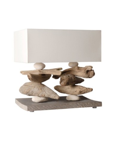 Lampe à poser en bois blanc