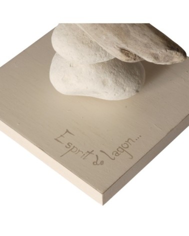 Lampe de chevet en bois blanc cassé