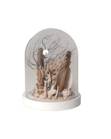 Lampe à poser en verre blanc