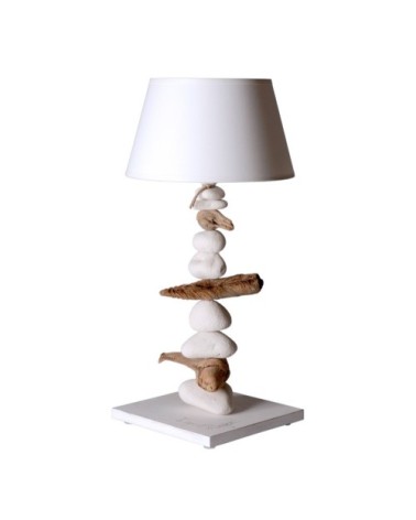 Lampe à poser en bois blanc