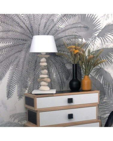 Lampe à poser en bois blanc