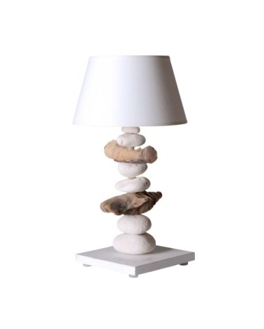 Lampe de chevet en bois blanc
