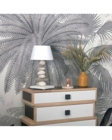 Lampe de chevet en bois blanc